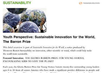 Youth Perspective Reuters Sustainability April, 2015